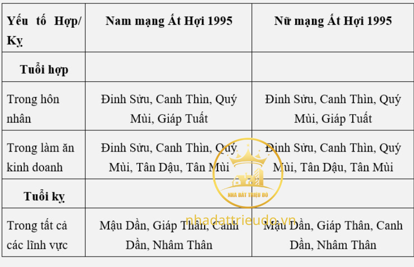 người sinh năm 1995 Ất Hợi