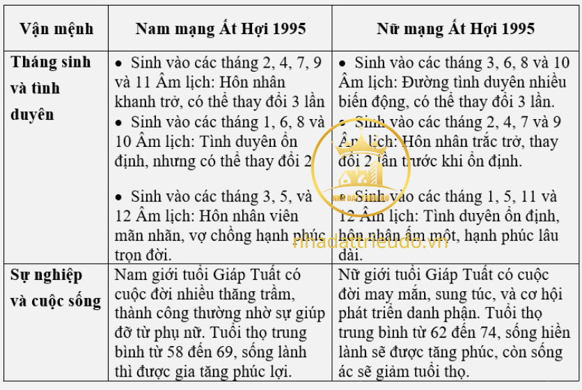 người sinh năm 1995 Ất Hợi