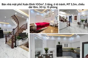 Bán nhà mặt phố Xuân Đỉnh 100m², 5 tầng, ô tô tránh, MT 5,5m, chiều dài 18m, 30 tỷ