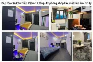 Bán tòa căn Cầu Diễn 150m², 7 tầng, 42 phòng khép kín, mặt tiền 9m, 30 tỷ
