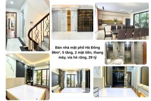 Bán nhà mặt phố Hà Đông 86m², 5 tầng, 2 mặt tiền, thang máy, vỉa hè rộng, 29 tỷ