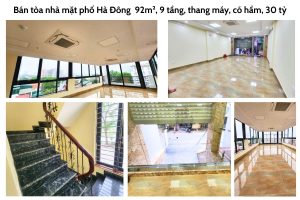 Bán tòa nhà mặt phố Hà Đông 92m², 9 tầng, thang máy, có hầm, 30 tỷ