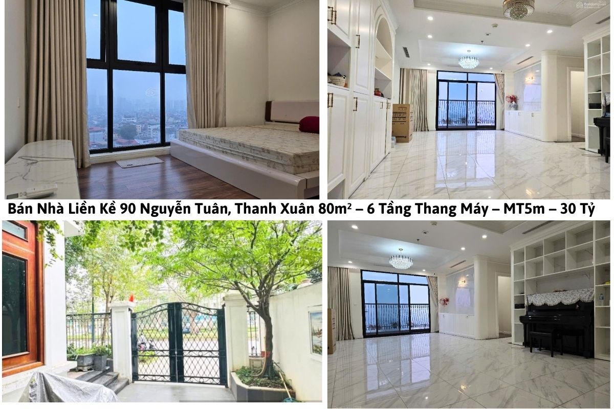 Bán Nhà Liền Kề 90 Nguyễn Tuân, Thanh Xuân – 80m² – 6 Tầng Thang Máy – Mặt Tiền 5m – 30 Tỷ