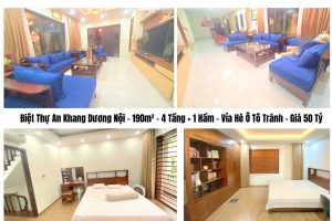 Biệt Thự An Khang Dương Nội – 190m² – 4 Tầng + 1 Hầm – Vỉa Hè Ô Tô Tránh – Giá 50 Tỷ