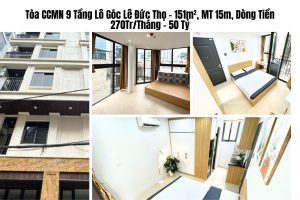 Tòa CCMN 9 Tầng Lô Góc Lê Đức Thọ – 151m², MT 15m, Dòng Tiền 270Tr/Tháng – 50 Tỷ