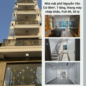 Nhà mặt phố Nguyễn Văn Cừ 90m², 7 tầng, thang máy, 30 tỷ