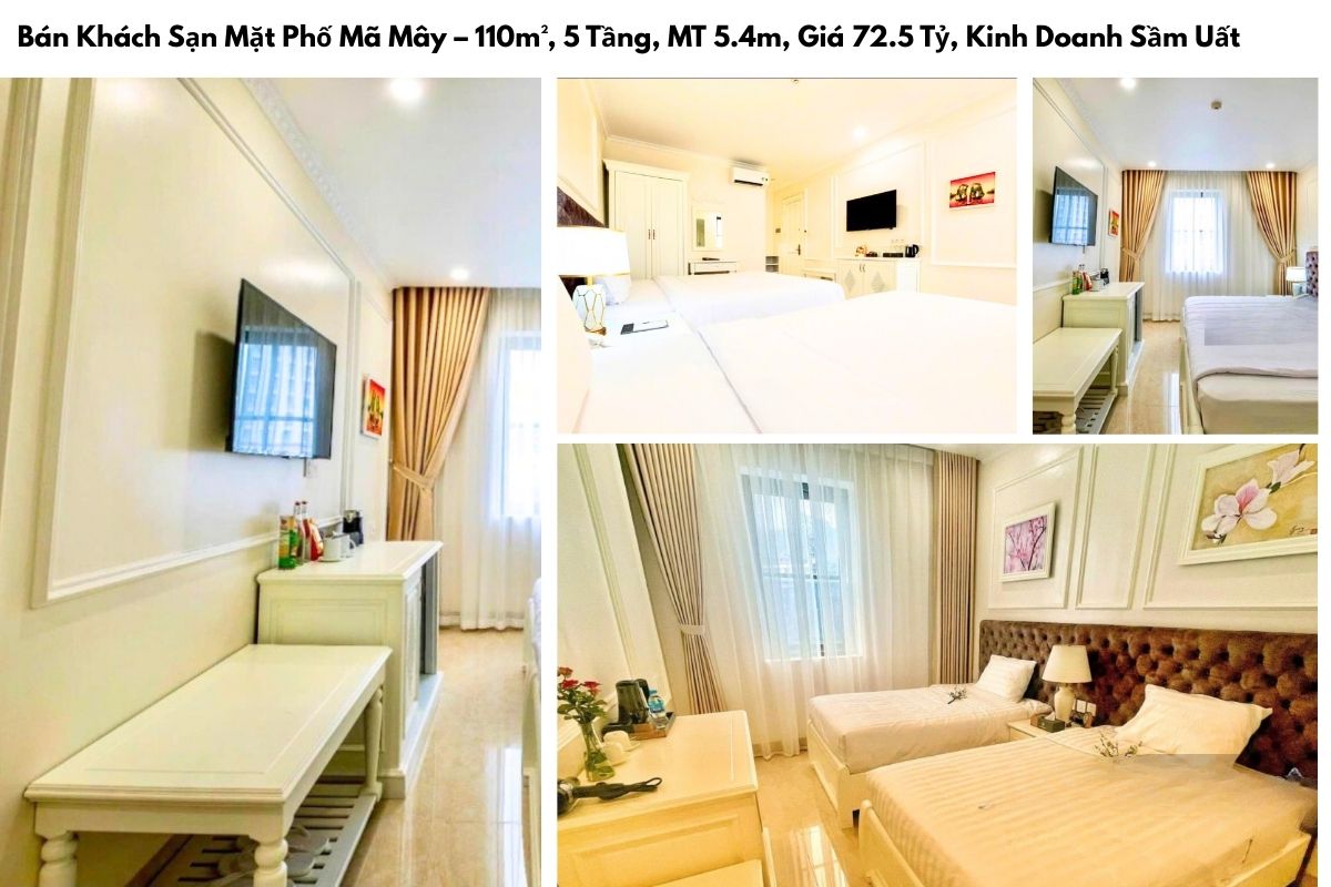 Bán Khách Sạn Mặt Phố Mã Mây – 110m², 5 Tầng, MT 5.4m, Giá 72.5 Tỷ, Kinh Doanh Sầm Uất