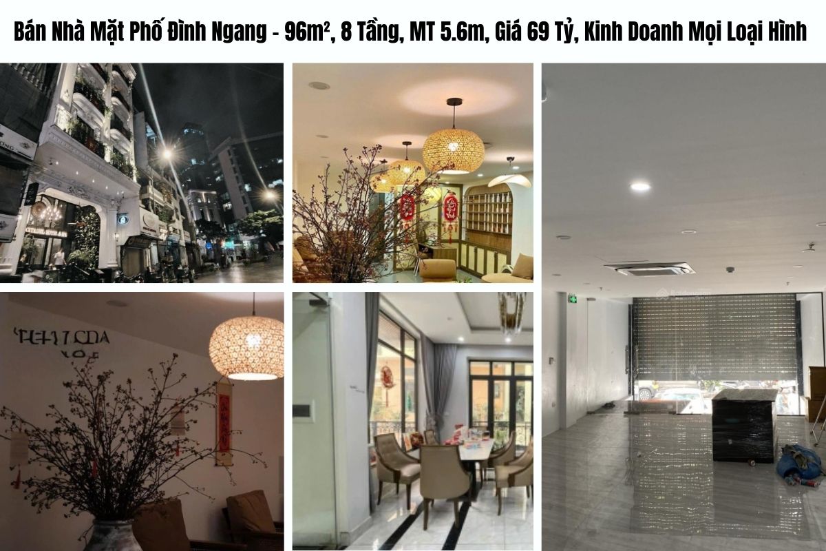 Bán Nhà Mặt Phố Đình Ngang – 96m², 8 Tầng, MT 5.6m, Giá 69 Tỷ, Kinh Doanh