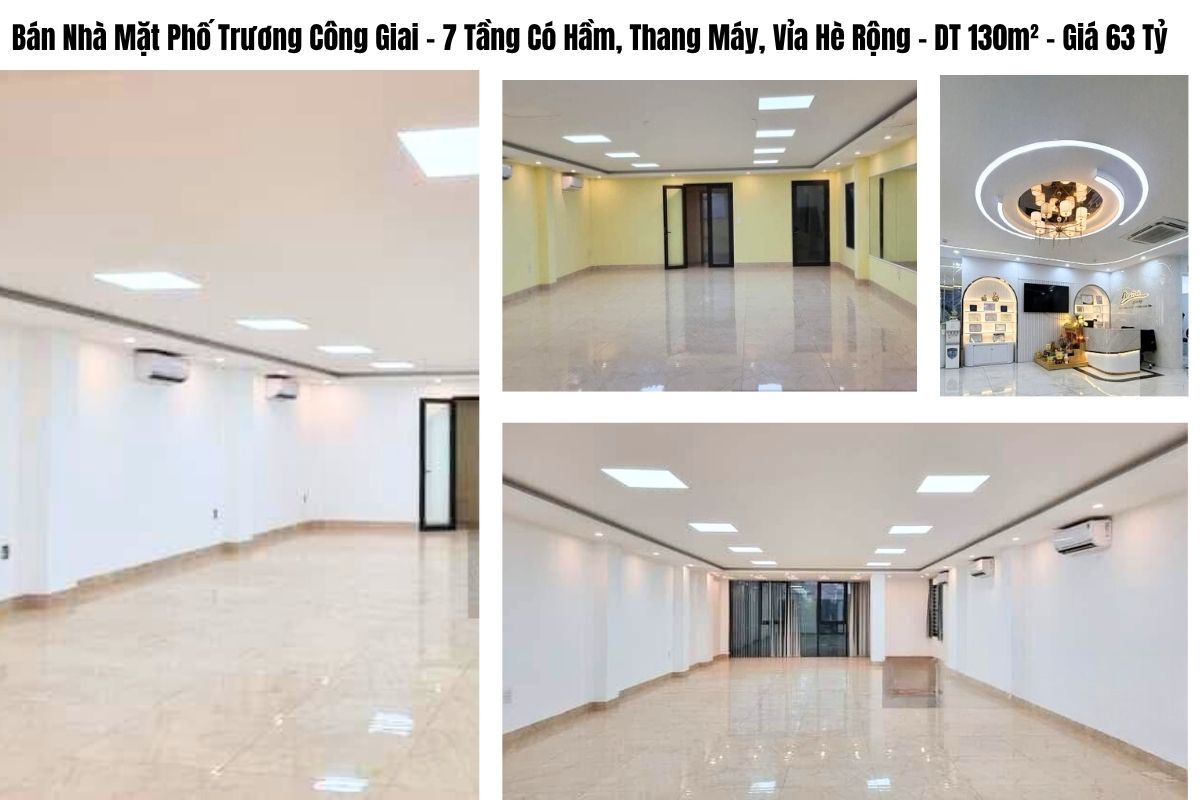 Bán Nhà Mặt Phố Trương Công Giai – 7 Tầng Có Hầm, Thang Máy, Vỉa Hè Rộng 130m² – Giá 63 Tỷ