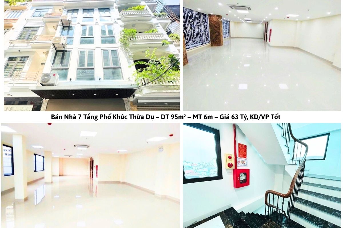 Bán Nhà 7 Tầng Phố Khúc Thừa Dụ – DT 95m² – MT 6m – Giá 63 Tỷ, KD/VP Tốt