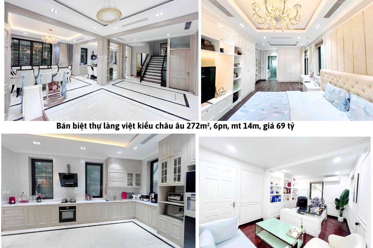 Bán biệt thự làng việt kiều châu âu 272m², 6pn, mt 14m, giá 69 tỷ