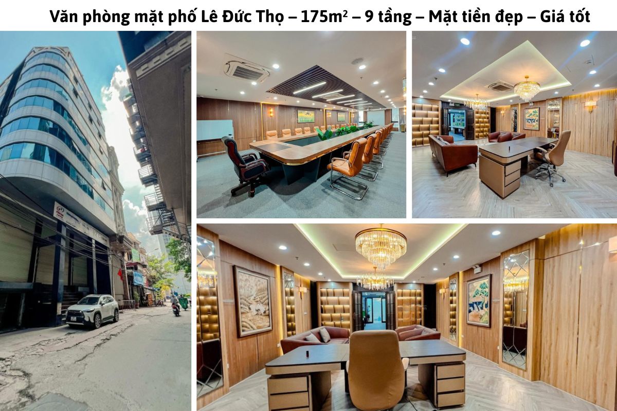 Văn phòng mặt phố Lê Đức Thọ – 175m² – 9 tầng – Mặt tiền đẹp – Giá tốt