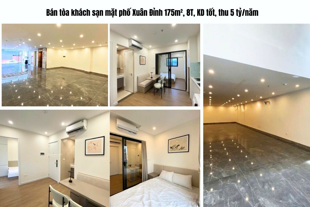 Bán tòa khách sạn mặt phố Xuân Đỉnh 175m², 8T, KD tốt, thu 5 tỷ/năm