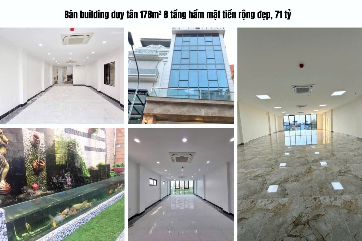 Bán building duy tân 178m² 8 tầng hầm mặt tiền rộng đẹp, 71 tỷ