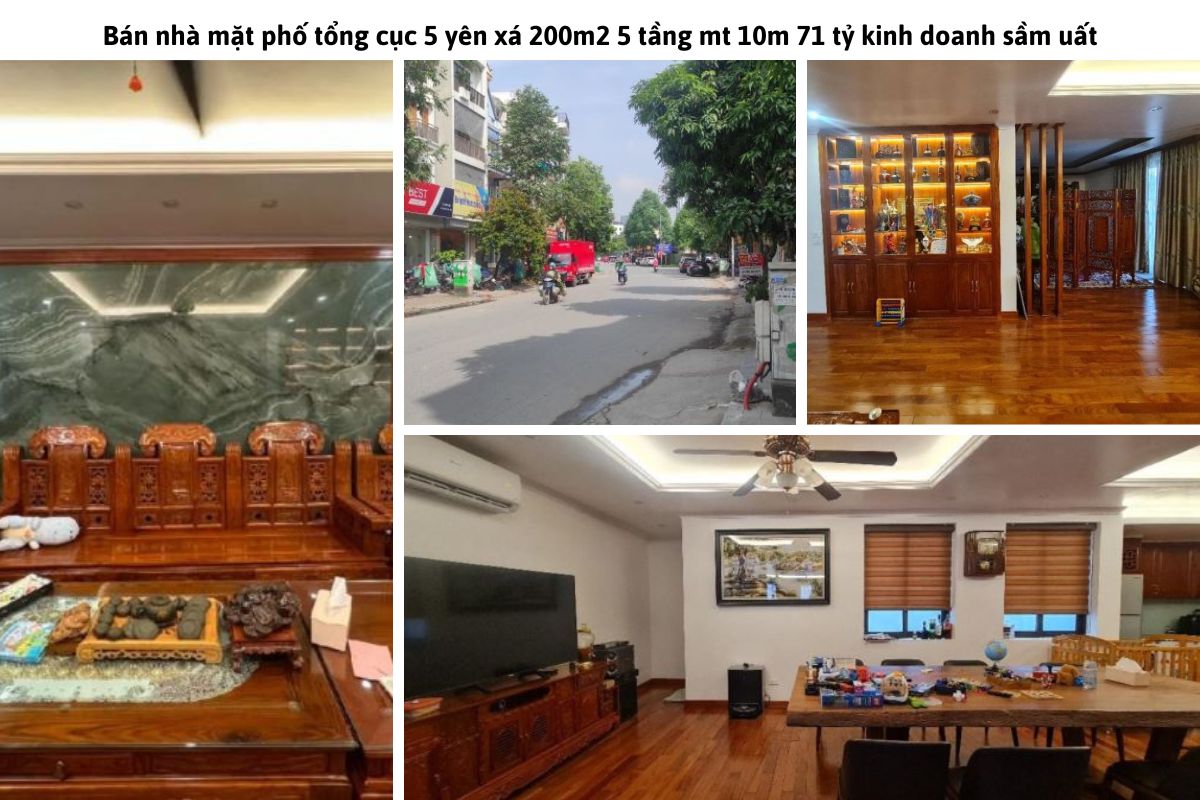 Bán nhà mặt phố tổng cục 5 yên xá 200m2 5 tầng mt 10m 71 tỷ kinh doanh sầm uất